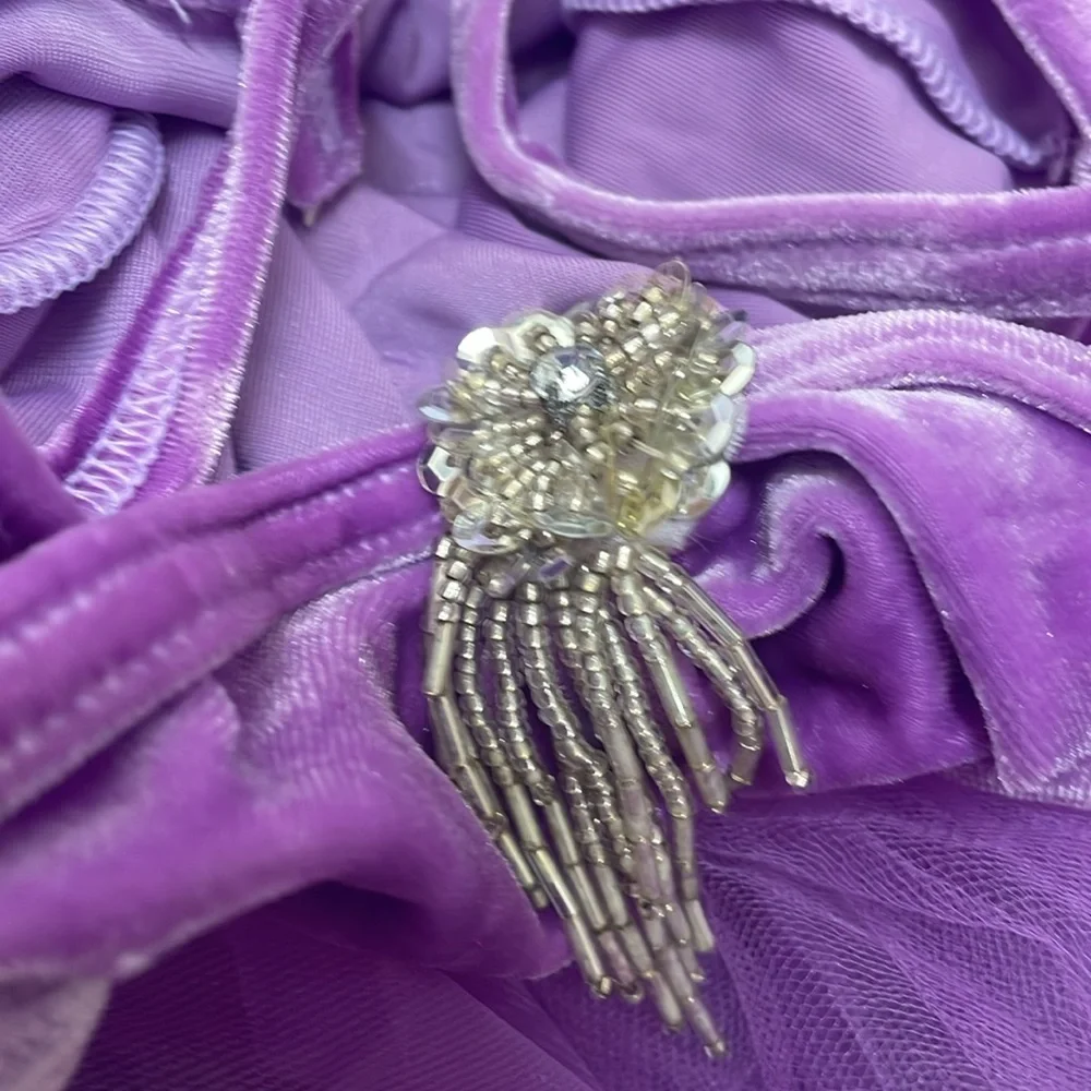Purple ballerina dress up tutu dress toddler small. has stretch to it